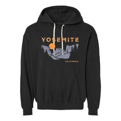 Retro Yosemite Halfdome National Park Vintage Garment-Dyed Fleece Hoodie