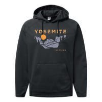 Retro Yosemite Halfdome National Park Vintage Performance Fleece Hoodie