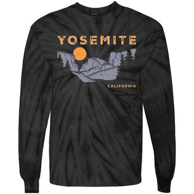 Retro Yosemite Halfdome National Park Vintage Tie-Dye Long Sleeve Shirt