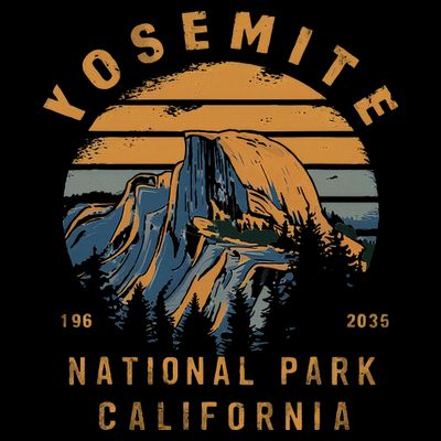Retro Yosemite Halfdome National Park Vintage T-Shirt