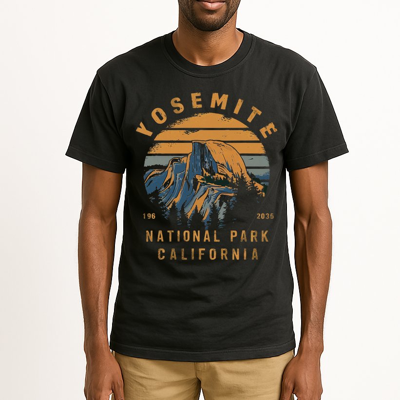 Retro Yosemite Halfdome National Park Vintage Tall T-Shirt