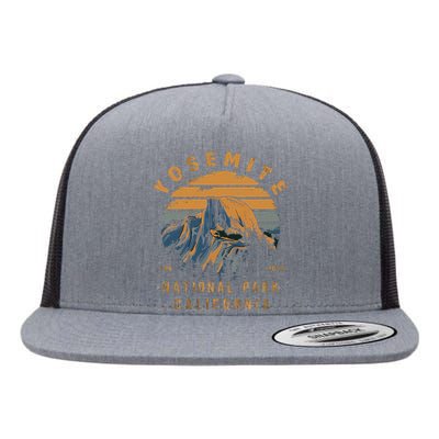 Retro Yosemite Halfdome National Park Vintage Flat Bill Trucker Hat