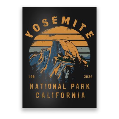 Retro Yosemite Halfdome National Park Vintage Poster