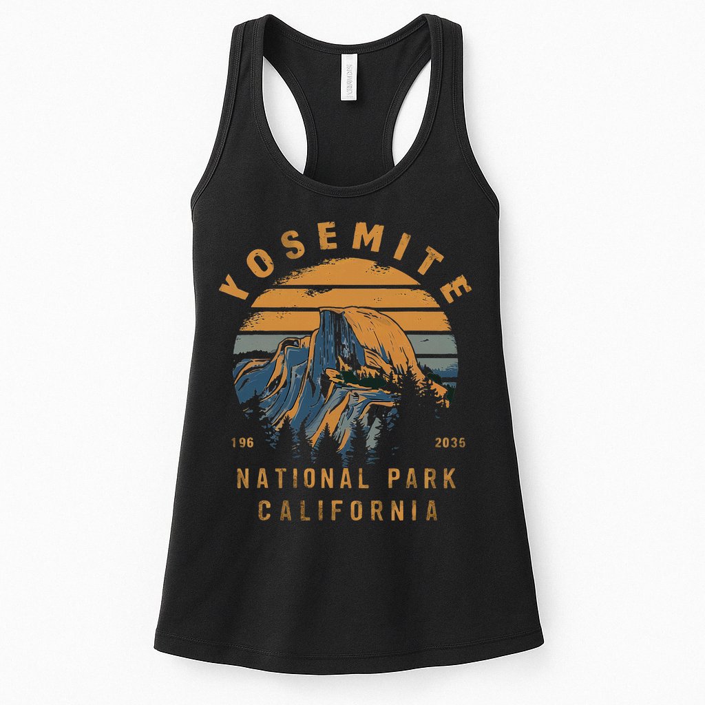 Retro Yosemite Halfdome National Park Vintage Womens Tank Top