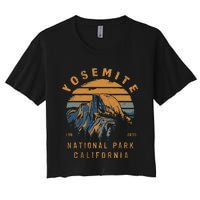 Retro Yosemite Halfdome National Park Vintage Women's Crop Top Tee