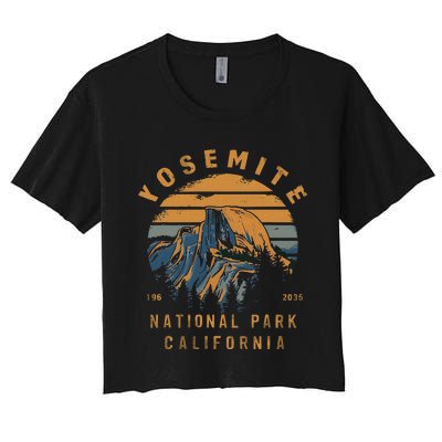 Retro Yosemite Halfdome National Park Vintage Women's Crop Top Tee