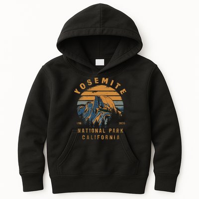 Retro Yosemite Halfdome National Park Vintage Kids Hoodie