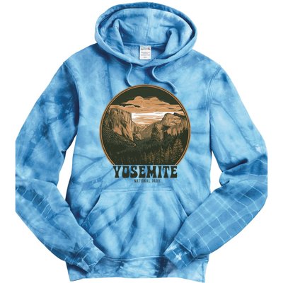 Retro Yosemite Halfdome National Park Vintage Tie Dye Hoodie