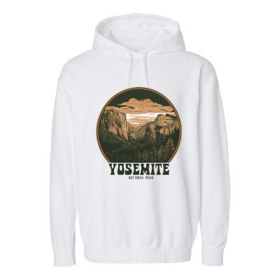 Retro Yosemite Halfdome National Park Vintage Garment-Dyed Fleece Hoodie