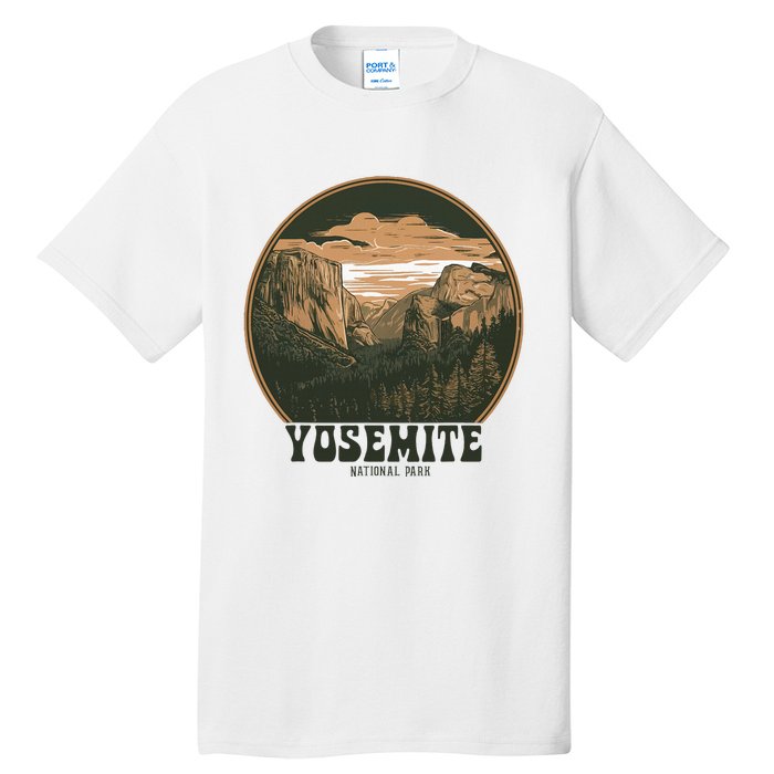 Retro Yosemite Halfdome National Park Vintage Tall T-Shirt