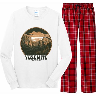 Retro Yosemite Halfdome National Park Vintage Long Sleeve Pajama Set