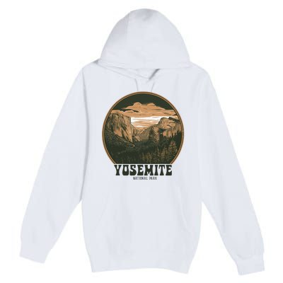 Retro Yosemite Halfdome National Park Vintage Premium Pullover Hoodie