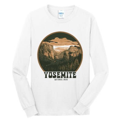 Retro Yosemite Halfdome National Park Vintage Tall Long Sleeve T-Shirt