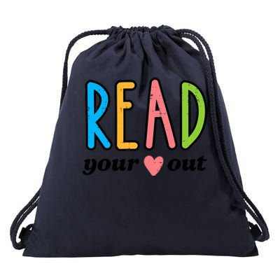 Read Your Heart Read Reading Librarian Book Across America Drawstring Bag