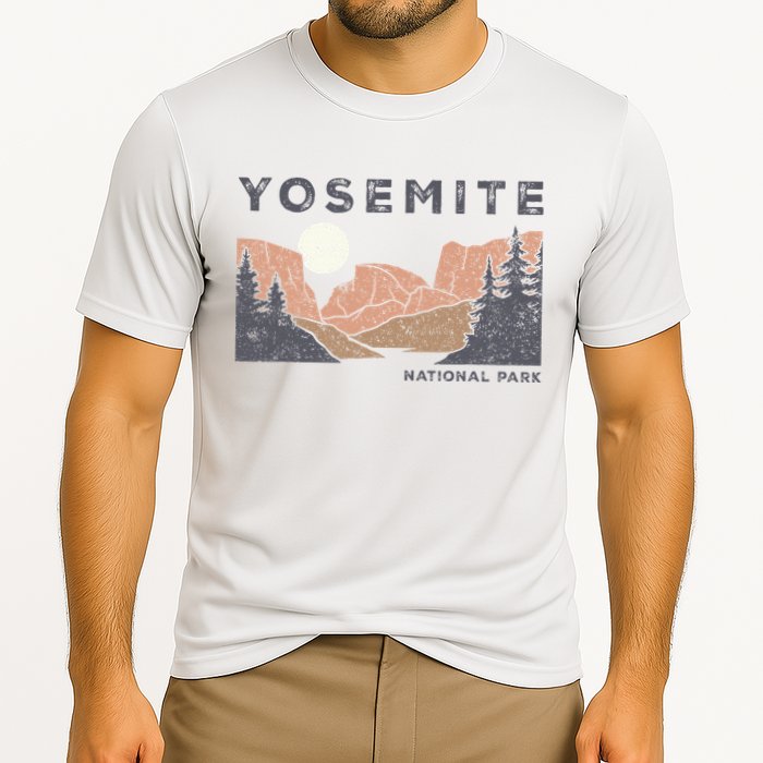 Retro Yosemite Halfdome National Park Cooling Performance Crew T-Shirt