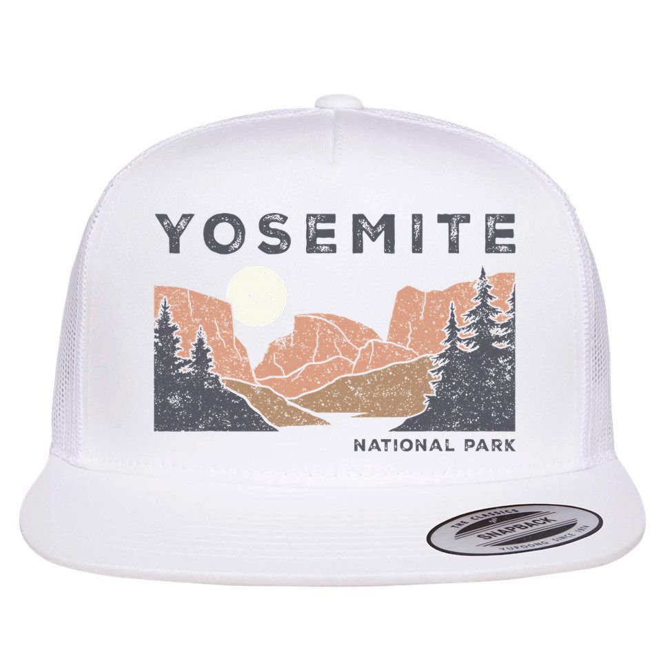 Retro Yosemite Halfdome National Park Flat Bill Trucker Hat