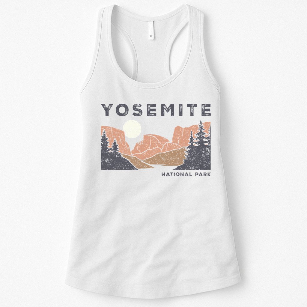 Retro Yosemite Halfdome National Park Womens Tank Top