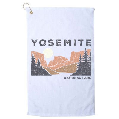 Retro Yosemite Halfdome National Park Golf Towel