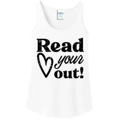 Read Your Heart Out Book Lover Bookworm Librarian Ladies Essential Tank