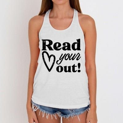 Read Your Heart Out Book Lover Bookworm Librarian Women's Knotted Racerback Tank