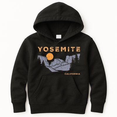 Retro Yosemite Halfdome National Park Vintage Kids Hoodie