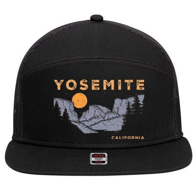 Retro Yosemite Halfdome National Park Vintage 7 Panel Mesh Trucker Snapback Hat