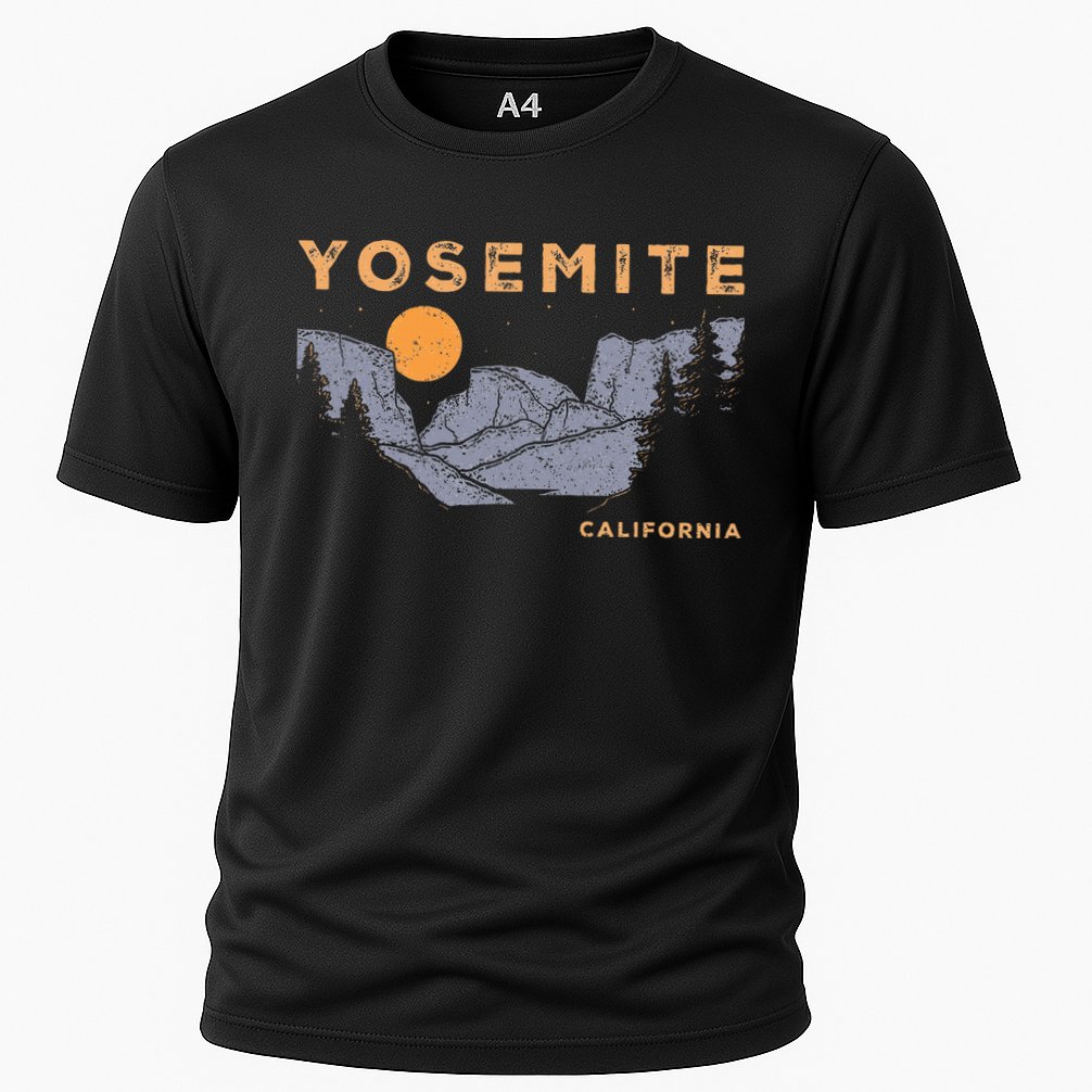 Retro Yosemite Halfdome National Park Vintage Cooling Performance Crew T-Shirt