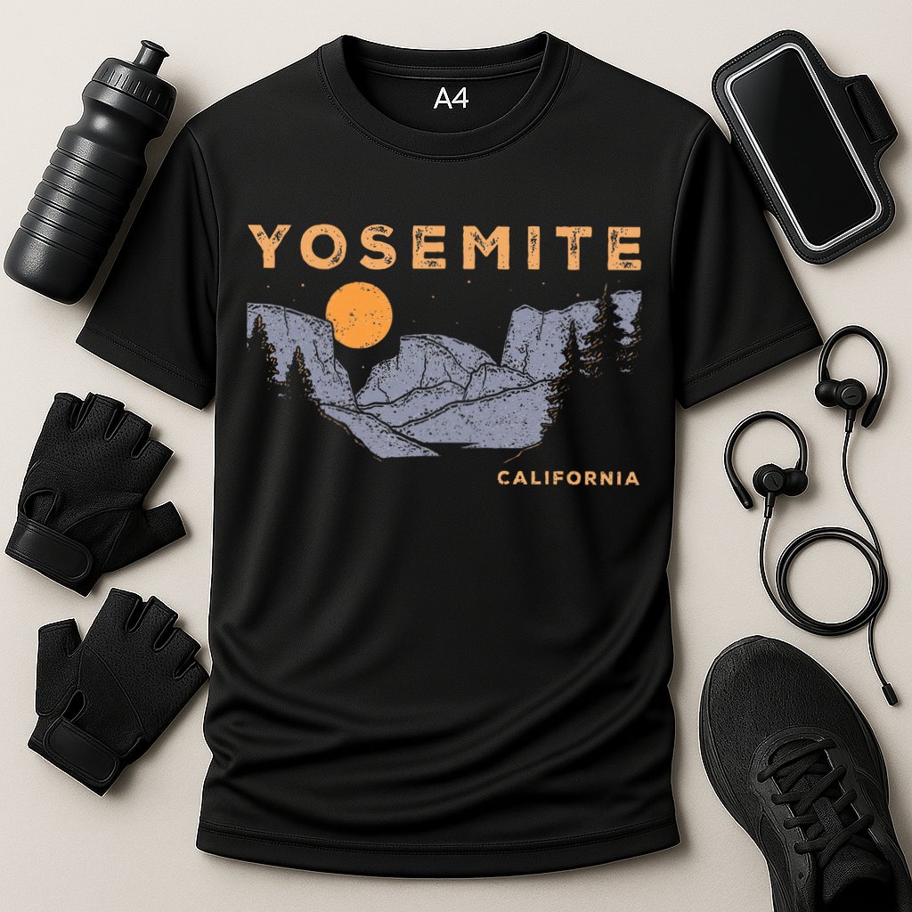 Retro Yosemite Halfdome National Park Vintage Cooling Performance Crew T-Shirt