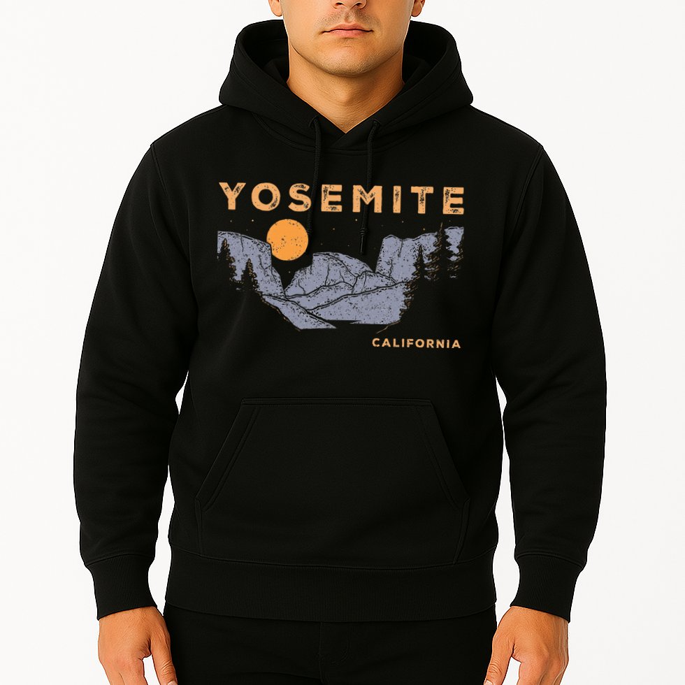 Retro Yosemite Halfdome National Park Vintage Hoodie