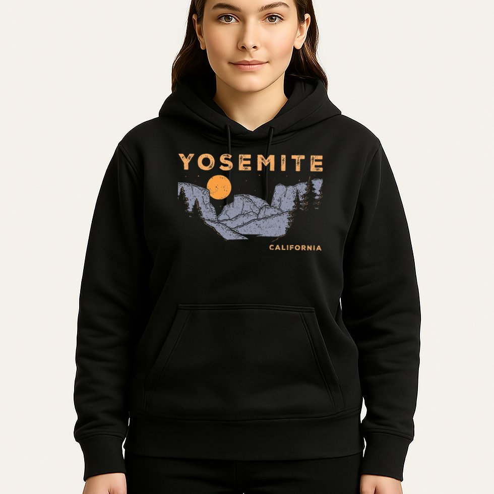 Retro Yosemite Halfdome National Park Vintage Hoodie