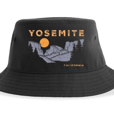 Retro Yosemite Halfdome National Park Vintage Sustainable Bucket Hat