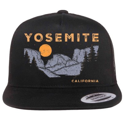 Retro Yosemite Halfdome National Park Vintage Flat Bill Trucker Hat