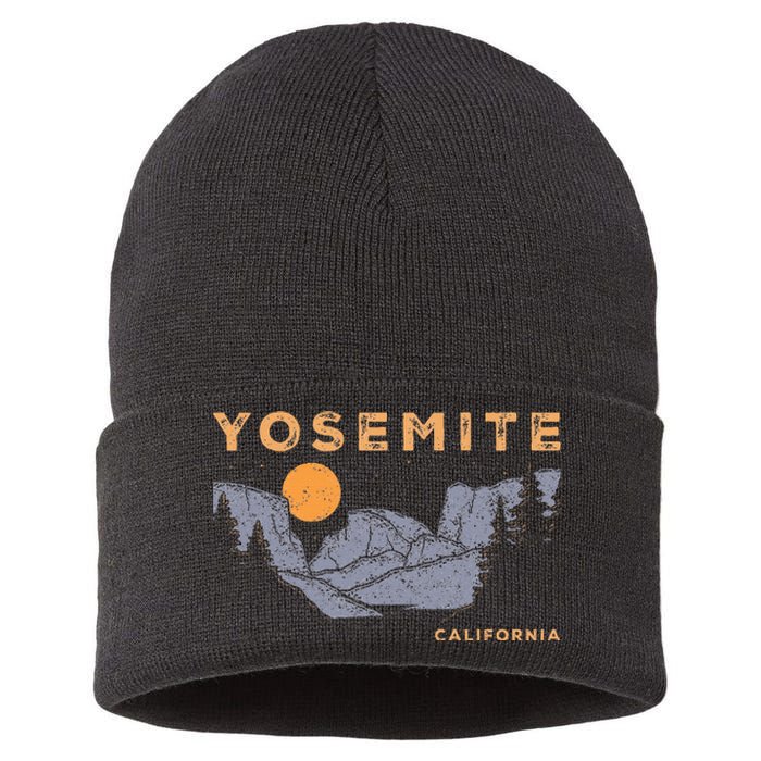 Retro Yosemite Halfdome National Park Vintage Sustainable Knit Beanie