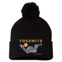 Retro Yosemite Halfdome National Park Vintage Pom Pom 12in Knit Beanie