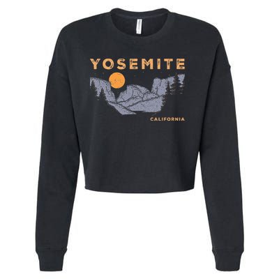 Retro Yosemite Halfdome National Park Vintage Cropped Pullover Crew