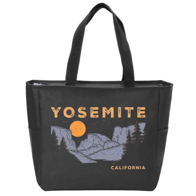Retro Yosemite Halfdome National Park Vintage Zip Tote Bag