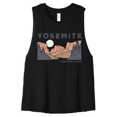 Retro Yosemite Half Dome National Park Vintage Women's Racerback Cropped Tank