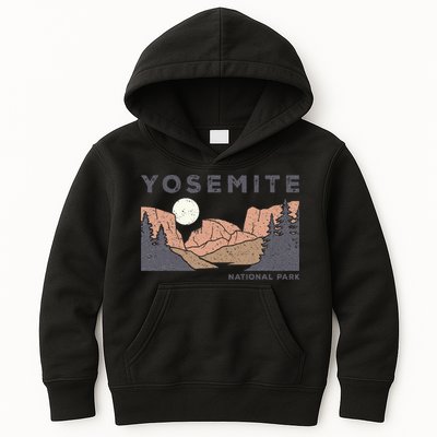 Retro Yosemite Half Dome National Park Vintage Kids Hoodie