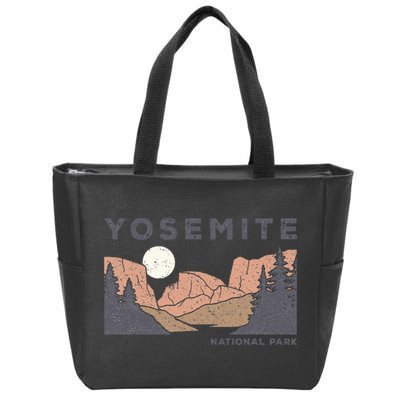 Retro Yosemite Half Dome National Park Vintage Zip Tote Bag