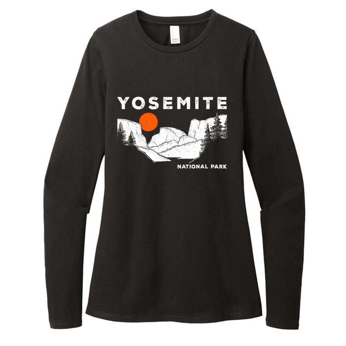 Retro Yosemite HalfDome National Park Vintage Womens Womens CVC Long Sleeve Shirt