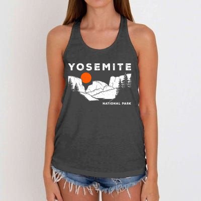 Retro Yosemite HalfDome National Park Vintage Womens Women's Knotted Racerback Tank