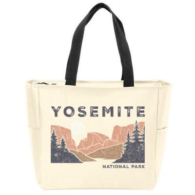 Retro Yosemite Halfdome National Park Vintage Zip Tote Bag