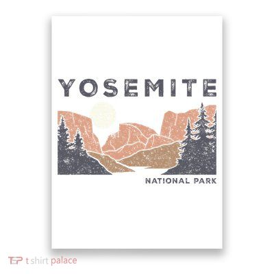 Retro Yosemite Halfdome National Park Vintage Poster