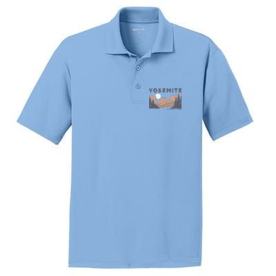 Retro Yosemite Halfdome National Park PosiCharge RacerMesh Polo