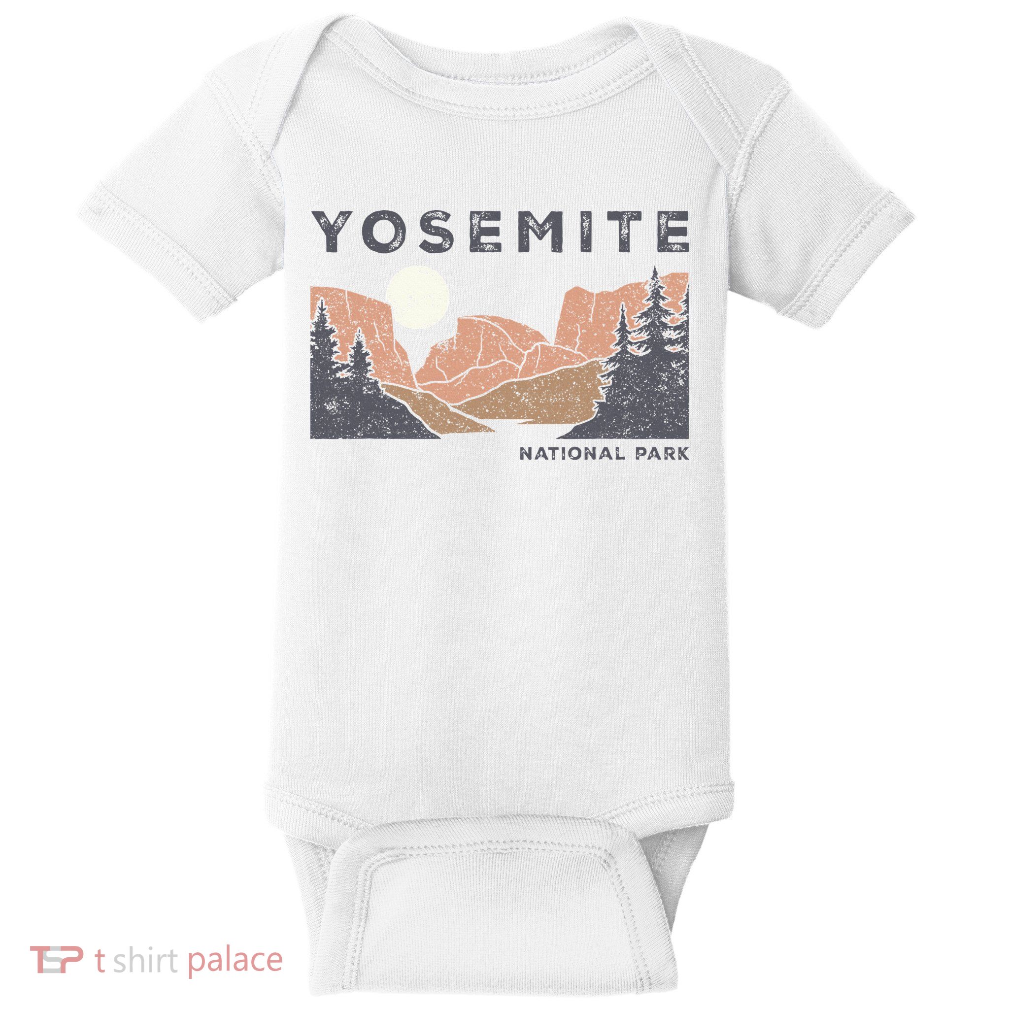 Retro Yosemite Halfdome National Park Baby Bodysuit