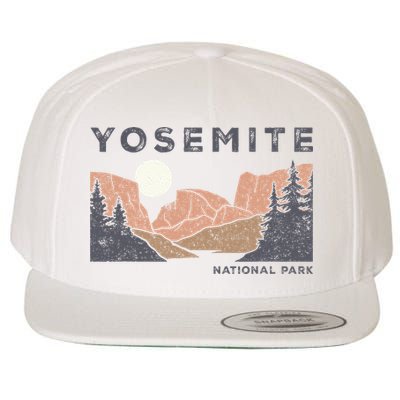 Retro Yosemite Halfdome National Park Wool Snapback Cap