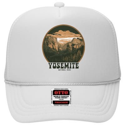 Retro Yosemite Halfdome Women National Park High Crown Mesh Back Trucker Hat