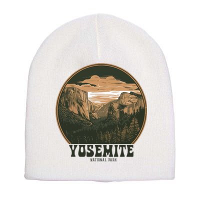 Retro Yosemite Halfdome Women National Park Short Acrylic Beanie