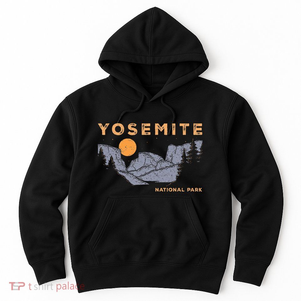 Retro Yosemite Halfdome National Park Vintage Hoodie