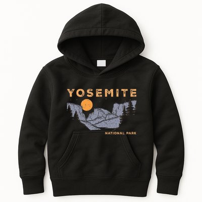 Retro Yosemite Halfdome National Park Vintage Kids Hoodie